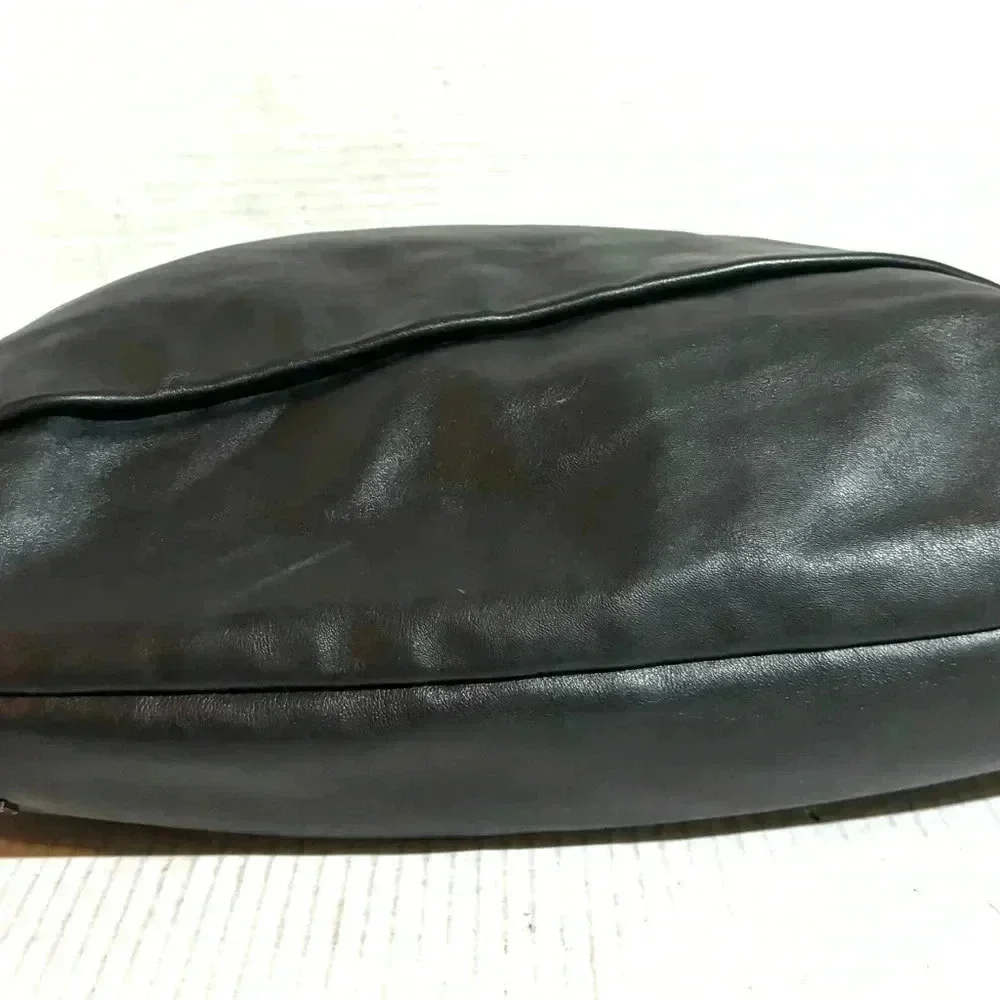 Halston Hmeritage black leather shoulder handbag